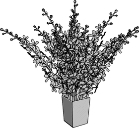 Elegant Flower Arrangement in a Modern Vase PNG