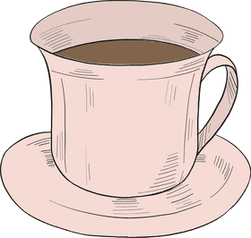 Delicate Pink Tea Cup on Saucer PNG