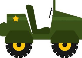 Army Green Jeep Mobile Soldier Transport PNG