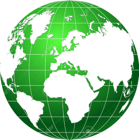 Emerald Globe of Earth's Continents PNG