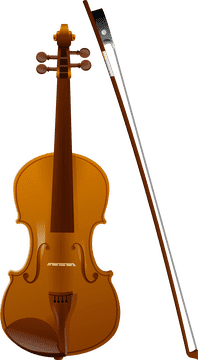 Elegant Violin with Bow Harmony PNG