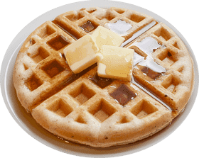 Golden Waffle Delight with Melting Butter PNG