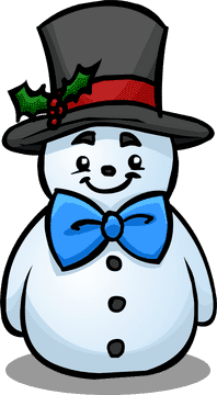 Cheerful Snowman with a Top Hat and Bowtie PNG