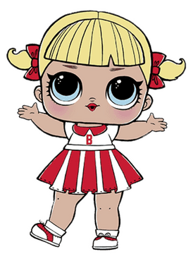LOL Surprise Cheerleader Doll with Big Eyes PNG