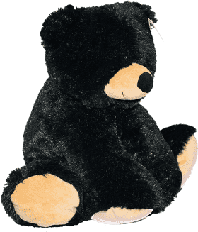 Cozy Cuddly Black Bear Plush Toy PNG
