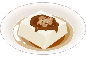 Delicate Tofu Food Delight in Savory Sauce PNG