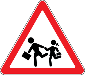 Child Safety Zone Beware of Running Children PNG