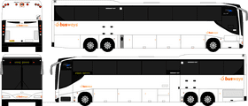 Modern Bus Design with Branding Elements PNG