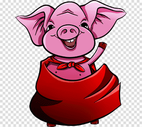 Cheerful Pig in a Quilt Blanket Cape PNG