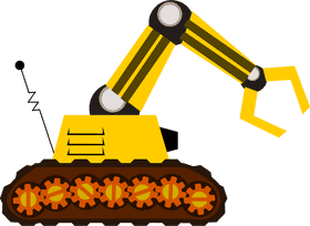 Bulldozer with Gripper Arm Attachment PNG