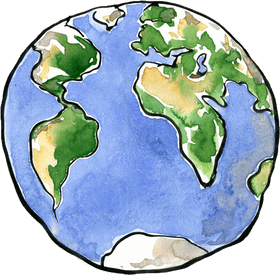 Watercolor Wonder The Blue Planet PNG