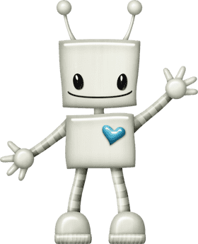 Friendly Heart Robot Companion PNG