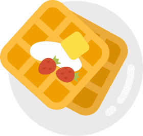 Waffle Delight with Strawberries and Butter PNG