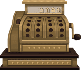 Vintage Cash Register Design for Classic Stores PNG