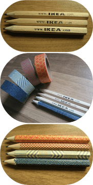 Colorful Adhesive Tape and Pencils from IKEA PNG
