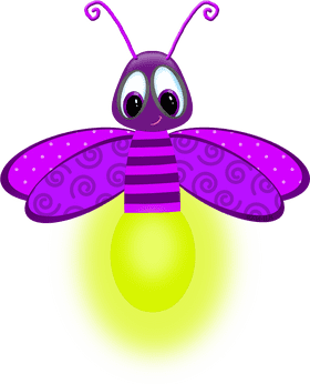 Cheerful Purple Insect with Bright Glow PNG