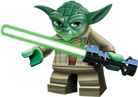 Lego Jedi Master Yoda with Lightsaber PNG
