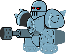 Armored Battle Robot with Spiked Armor PNG