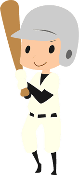 Baseball Sports Character Ready to Swing PNG