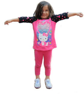 Happy Child Spreading Joy with Hello Kitty PNG