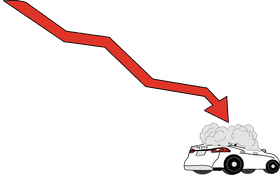 Market Trends Declining Performance of Electric Vehicles PNG