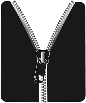 Stylish Black Jacket Zipper Design PNG