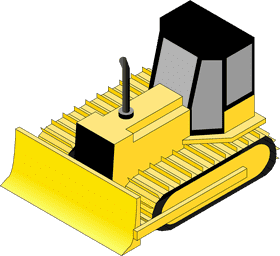 Powerful Yellow Bulldozer for Heavy-Duty Tasks PNG