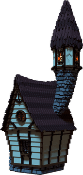 Whimsical Cottage House with Tower PNG