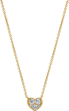 Heart-Shaped Diamond Necklace Pendant PNG