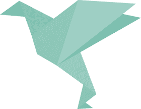 Graceful Origami Crane in Serene Aqua Tones PNG
