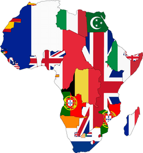 Antique Map of Colonial Influences in Africa PNG