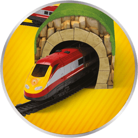 Express Train Through the Mountain Tunnel PNG