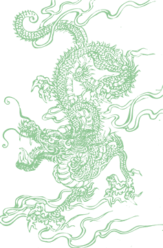 Chinese Dragon in Ethereal Flames PNG