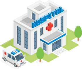 Modern Hospital with Ambulance Service PNG