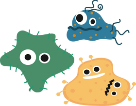 Friendly Bacteria Characters in a Microbial World PNG