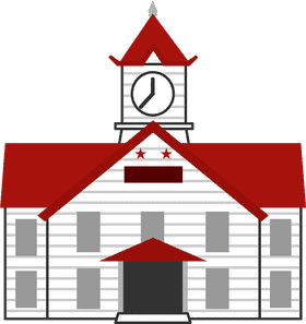 Rustic Red Clock Tower Landmark PNG