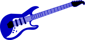 Vibrant Blue Electric Guitar Design PNG