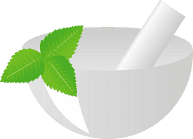 Fresh Ingredients with Mortar and Pestle PNG