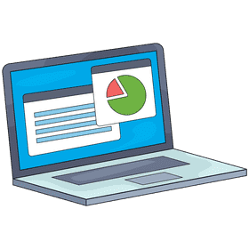 Dynamic Laptop for Presentation and Data Analysis PNG