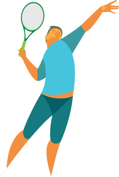 Dynamic Tennis Serve in Action PNG