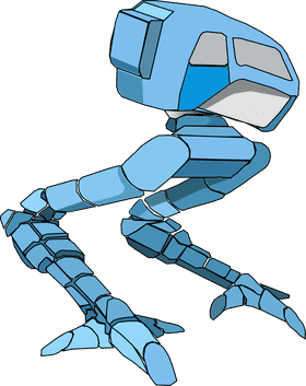 Blue Dynamic Robot with Futuristic Design PNG