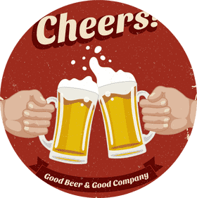 Cheers to Good Times with Beer Glasses PNG