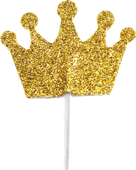 Glittering Queen Crown Cake Topper PNG