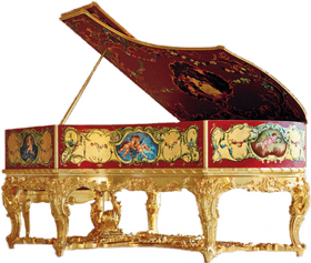 Ornate Grand Piano of Elegance and Artistry PNG