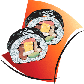 Vibrant Sushi Rolls A Flavorful Delight PNG