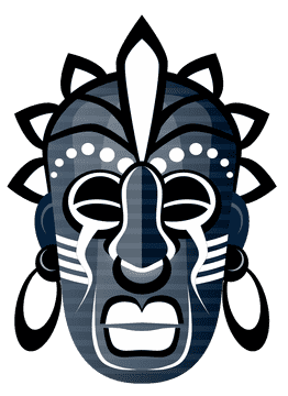 Artistic Tribal Facial Mask Design PNG