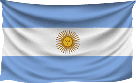 Argentinian Flag with Sun Emblem PNG