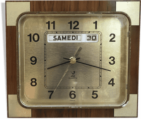 Classic Gold Clock with Day Indicator PNG