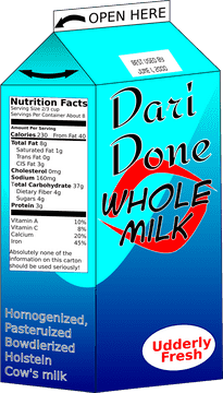 Utterly Fresh Milk Carton Design PNG