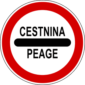 Cestnina Toll Road Access Sign PNG